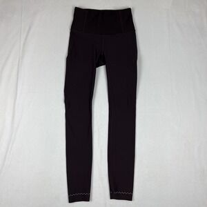 Lululemon Zoned In Tight Womens Size 6 Full Length Reflective Running‎ Cassis